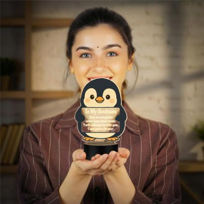 Acrylic Led Lamp Romantic Gift for Couples | Warm White Light Gift Item for Wedding, Anniversary, Birthday & Valentine's Day (to My Soulmate)